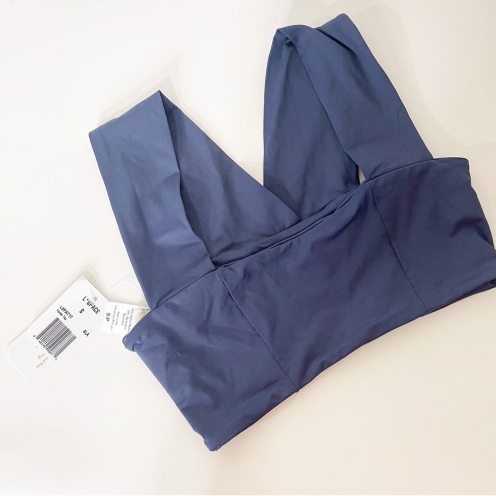 L*space Slate Blue Convertible Parker Bikini Swim Top Size Small NWT